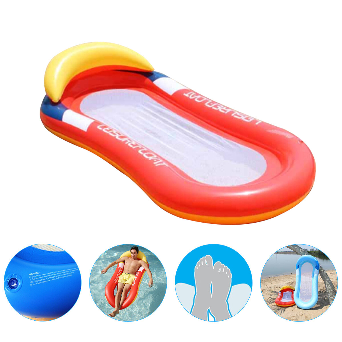 

153x65CM Swimming Pool Air Mattress Summer Inflatable Floating Row Beach Sleeping Bed Chair Lounge Float Hammock