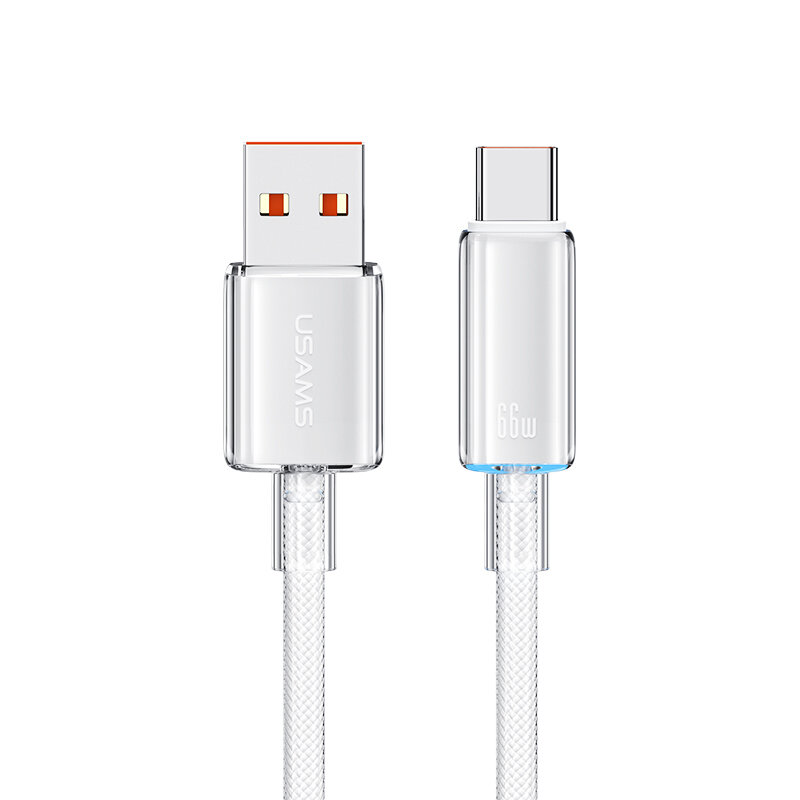 

USAMS US-SJ658 6A 66W USB-A to Type-C Cable QC FCP AFC Fast Charging Data Transmission Tinned Copper Core Line 1.2M Long