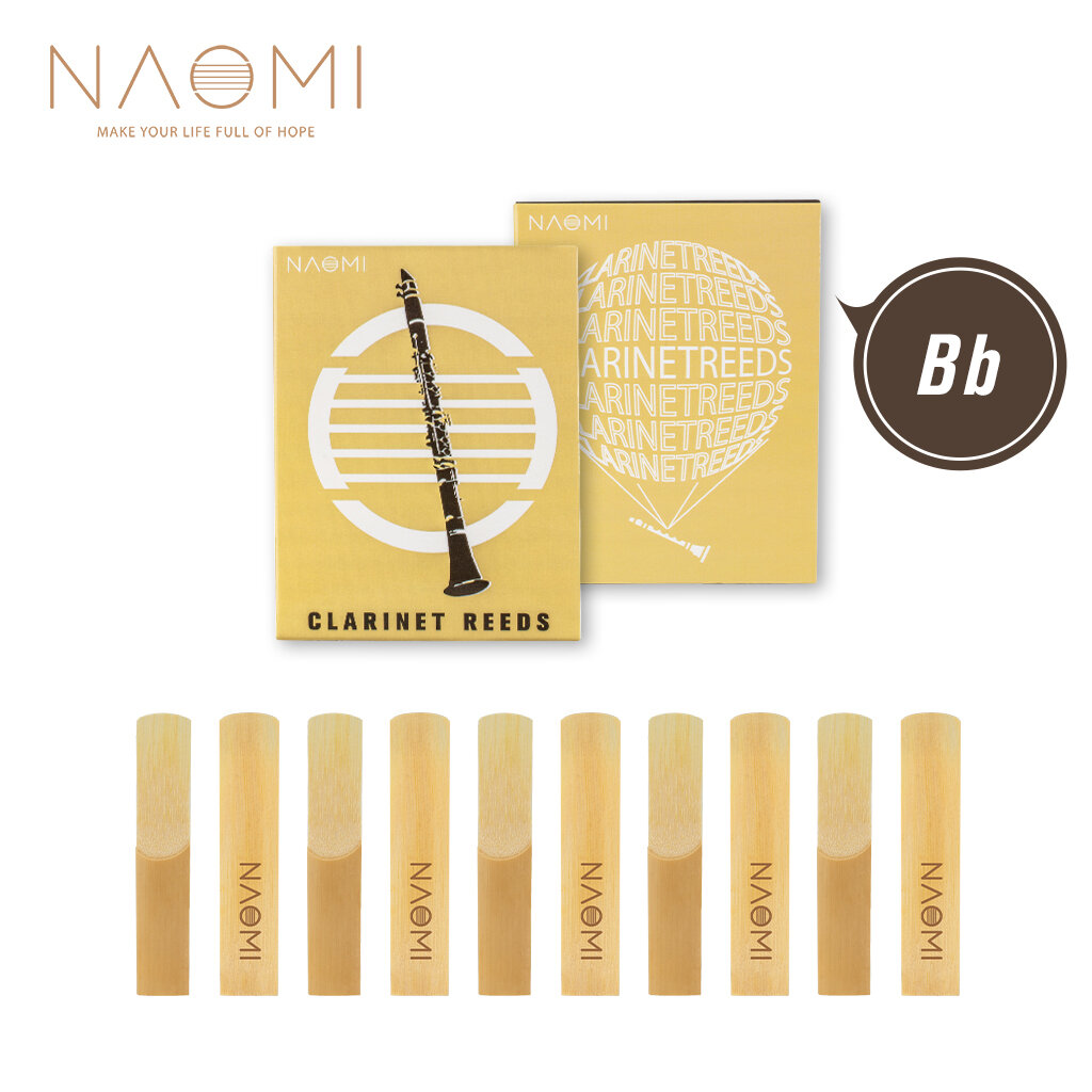 NAOMI 10pcs/1pack Bb Clarinet Reeds Strength 2.0 Traditional B Flat Clarinet Reeds With Case Woodwinds Accessories