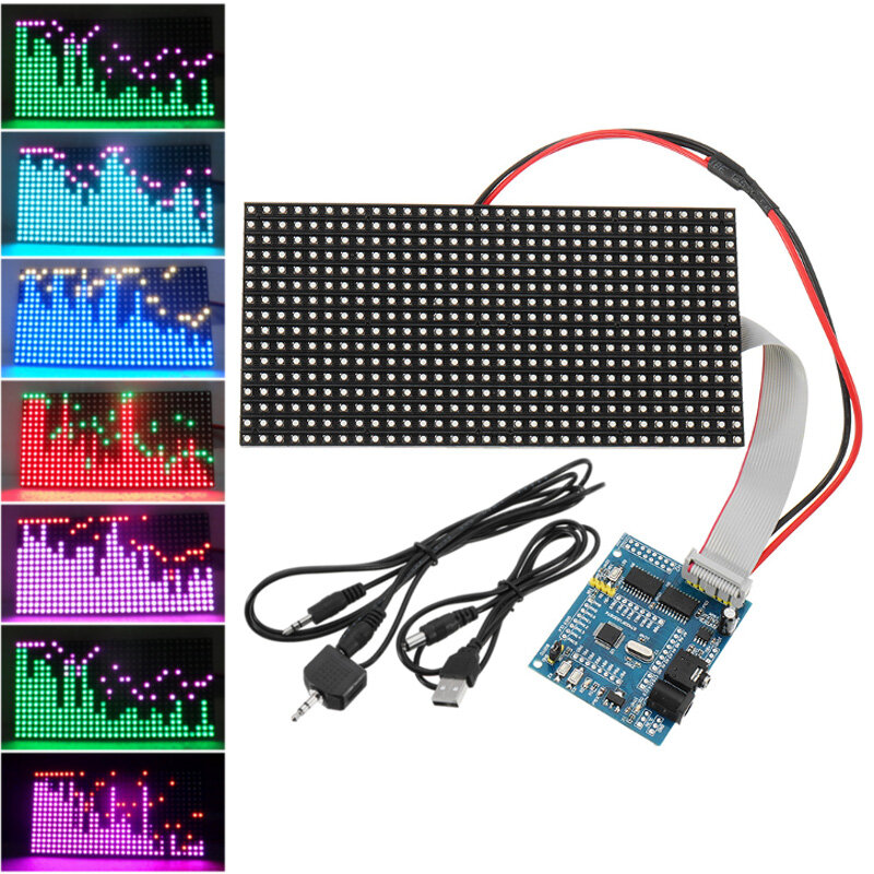 16X32 Colorful Muziekspectrum STM32 LED-verlichting Frequentiedisplay Gemonteerd dot-matrixbord