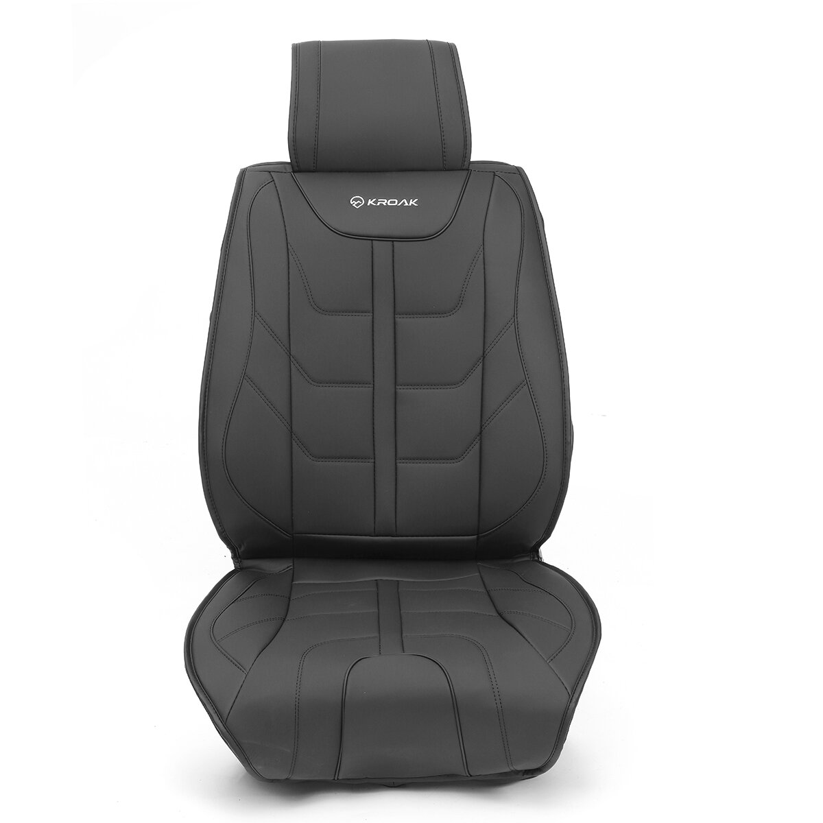 KROAK PU Nappa Leather Car Front Left Right Seat Cover Breathable Four Seasons Universal 2PC