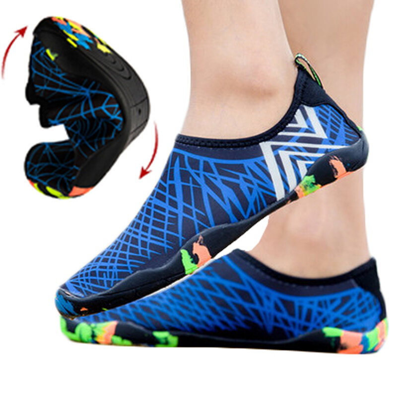 Unisex csúszásmentes strandcipő vízi sportokhoz, búvárcipőhöz, gyorsan száradó aqua cipőhöz, félmeztelen férfi cipőhöz fűző nélkül.