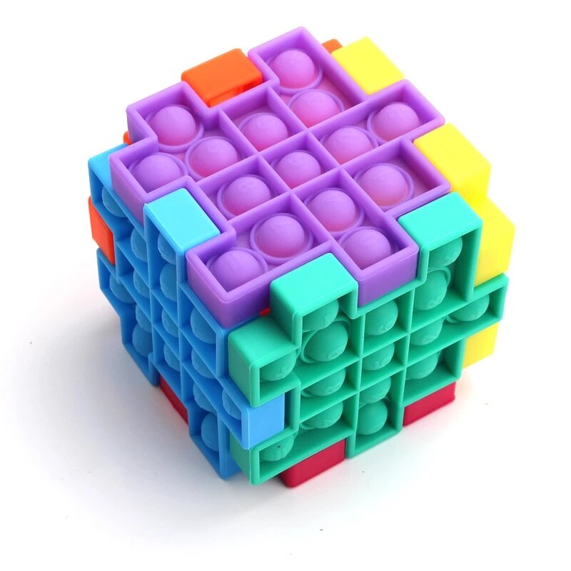Fidget Relieve Stress Toys Pops it Cube Model Bubble Antistress Toy Adult Children Sensory Silicone 