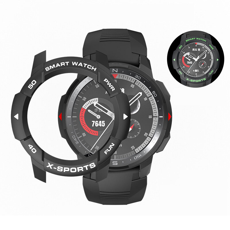 SIKAI Sport Lichtgevende Anti-Kras Schokbestendig Soft TPU Horlogekast Cover voor Huawei Honor GS Pr