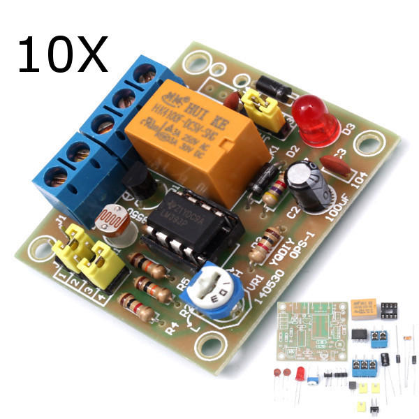 10Pcs DIY Light Operated Switch Kit Light Control Switch With Photosensitive DC 5-6V