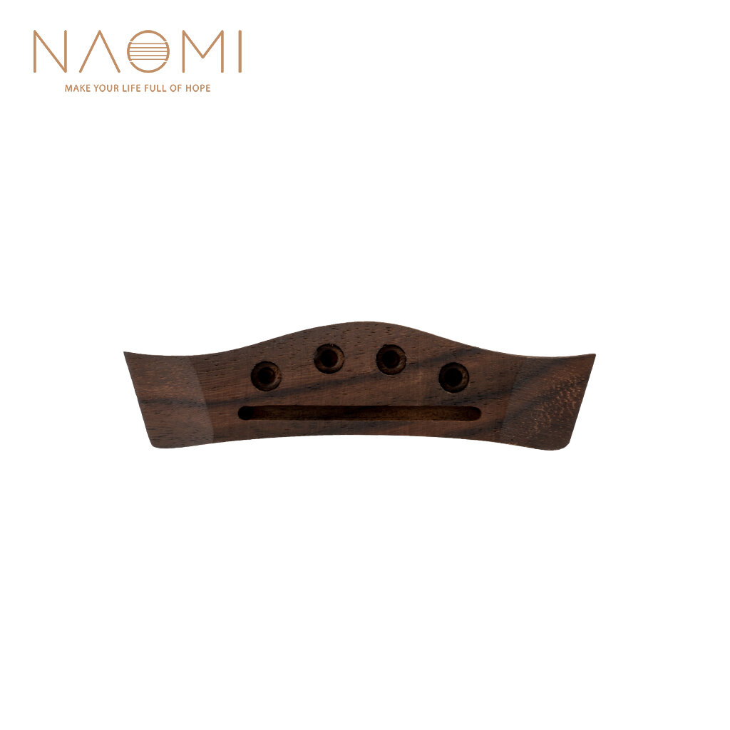 NAOMI 110mm Length Rosewood Bridge For Ukulele 4 String Guitar Part Accessories Slotted But Undrille