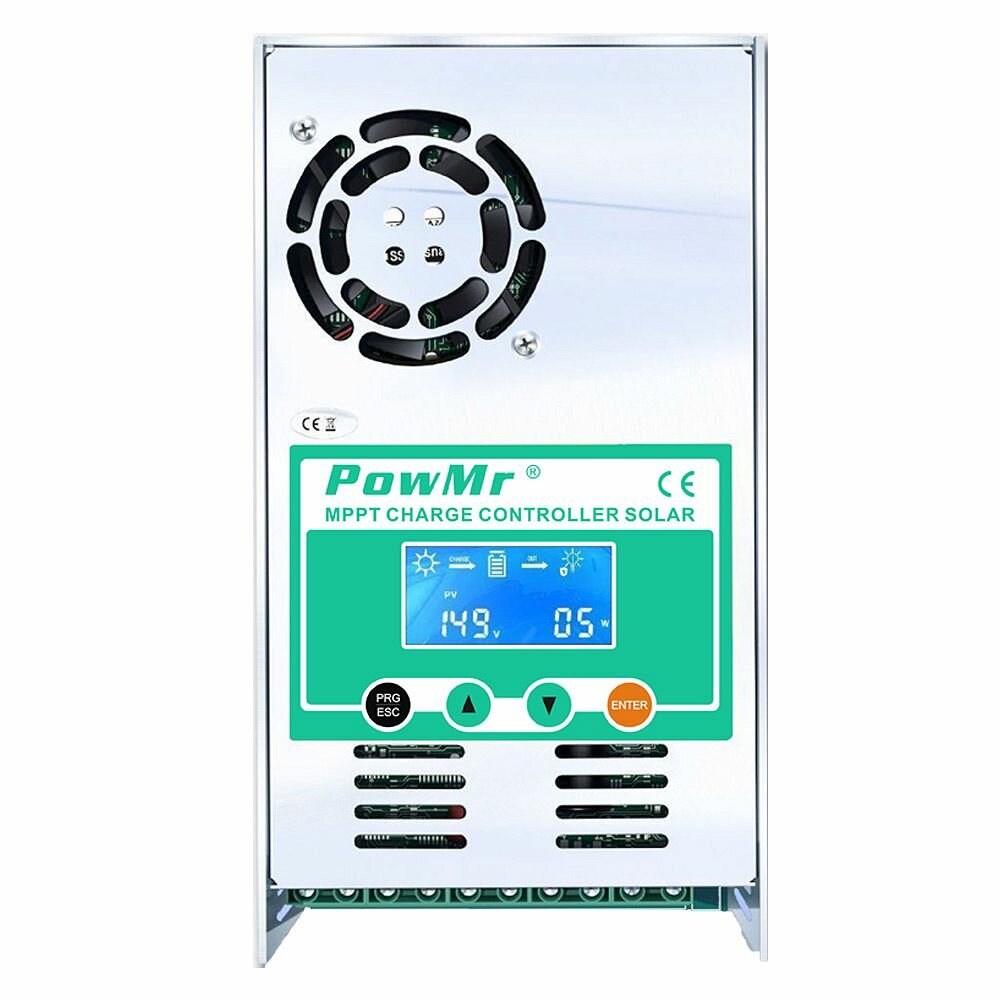 Controlador de carga e descarga solar PowMr MPPT 60A 12V 24V 36V 48V Auto para Max PV 190VDC chumbo ácido lítio Bateria