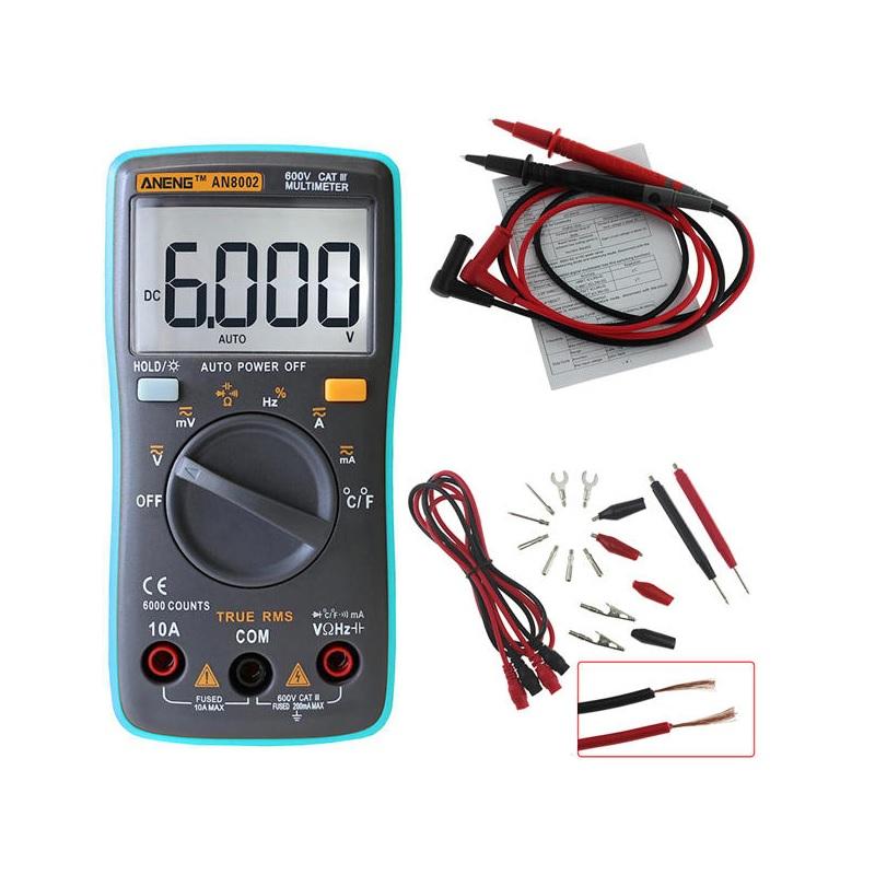 

ANENG AN8002 Digital True RMS 6000 Counts Multimeter AC/DC Current Voltage Frequency Resistance Temperature Tester ℃/℉ +