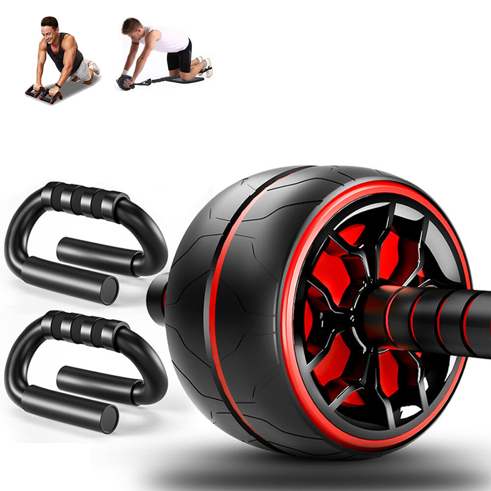 Abdominal Roller Fitness Slimming Core Workout Ab Wheel Roller Push Ups Stand with Kneeling Pad