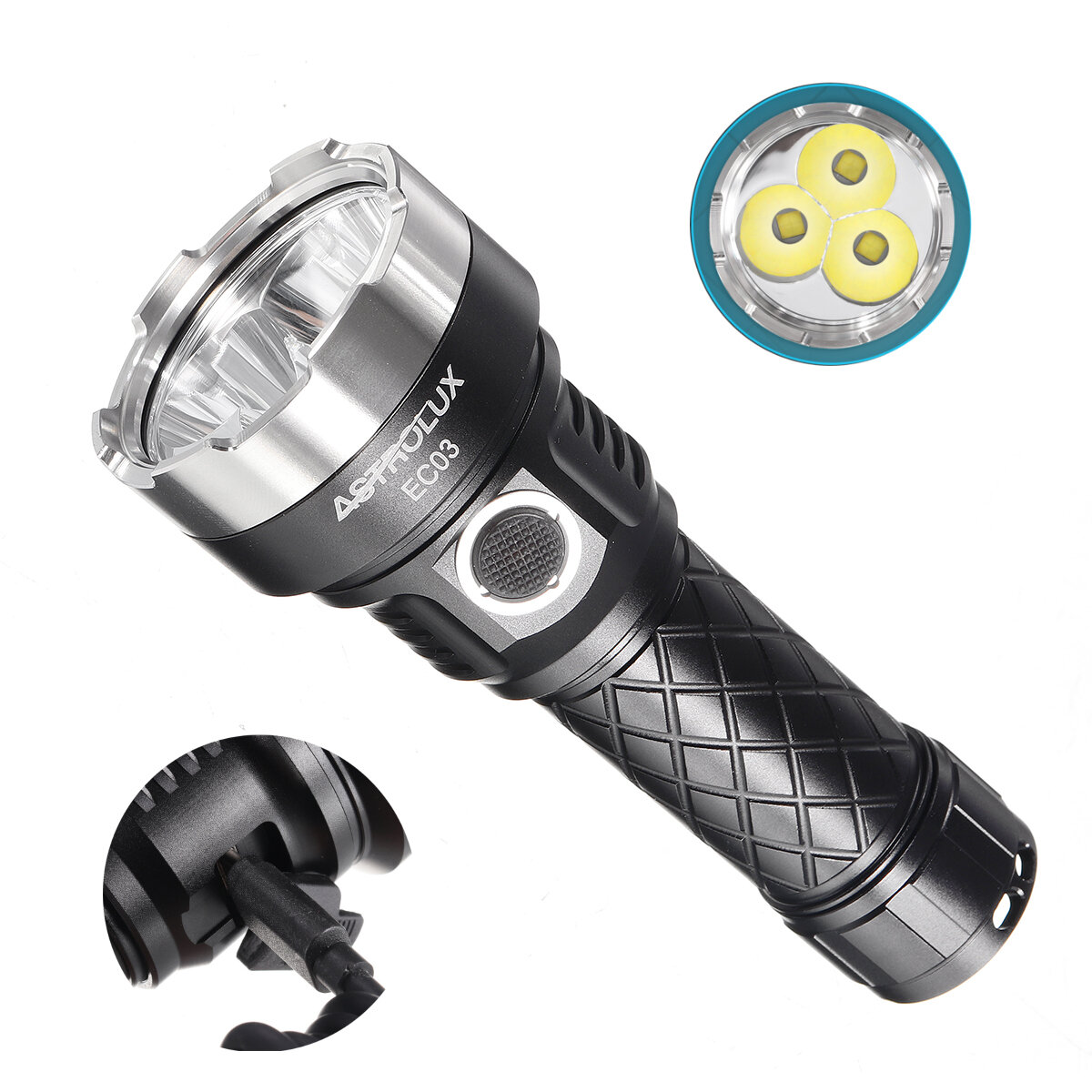 

Astrolux® EC03 3*SST40 5700lm 485m Andúril UI Compact EDC Flashlight 21700/18650 Type-C Rechargeable High Power Output M