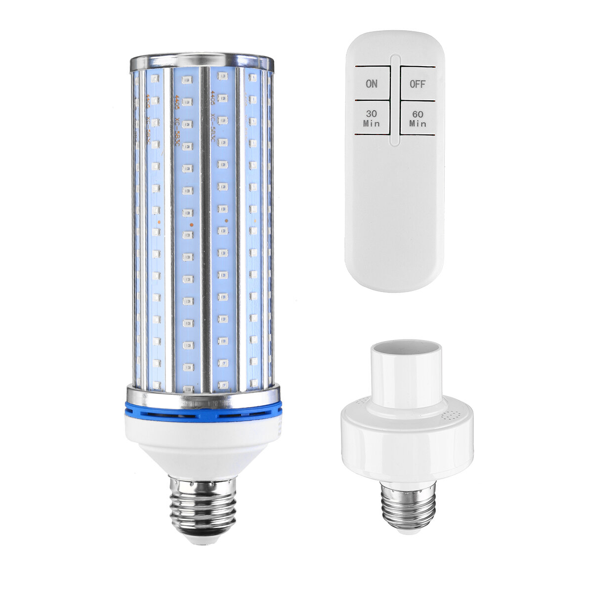 60W 110V/220V UV Germicidal LED Light Bulb 30Min/60Min Timing Disinfection Sterilizer Lamp With Remote Control
