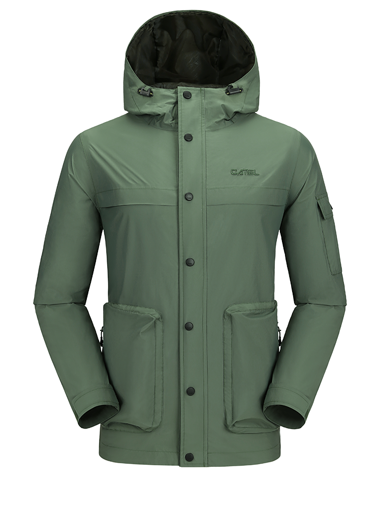 

Camel Crown Mens Multi Pocket Windproof Waterproof Breathable Durable Outdoor Technical Jacket