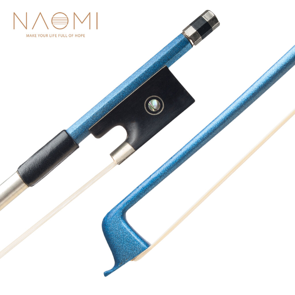 

NAOMI Carbon Fiber 4/4 Violin/Fiddle Bow Carbon Fiber Stick Silver Wire Winding And Sheepskin Grip Durable Use Student B