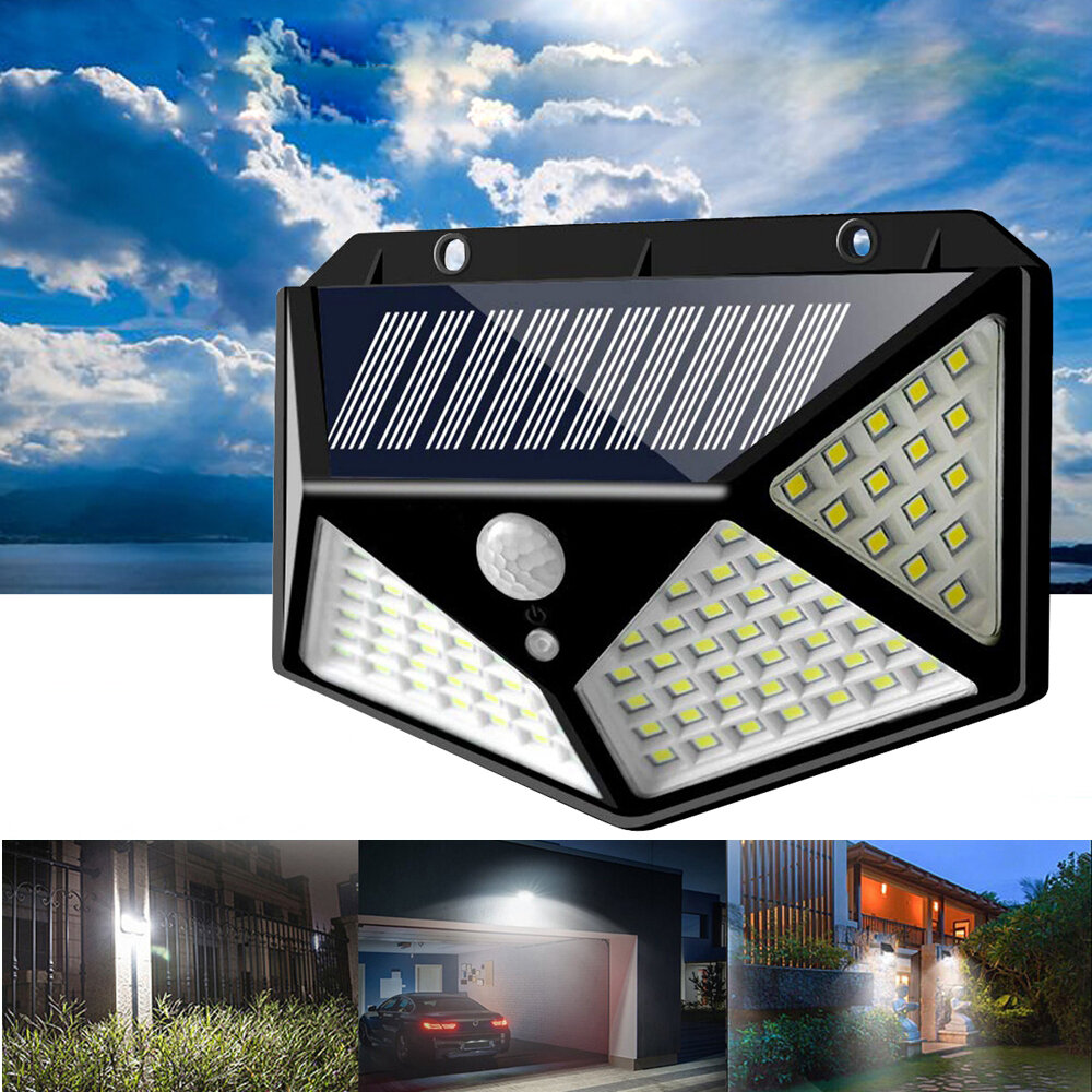 LED Solar Powered PIR Motion Sensor Lamp Outdoor Garden Security Wall Lights--UK