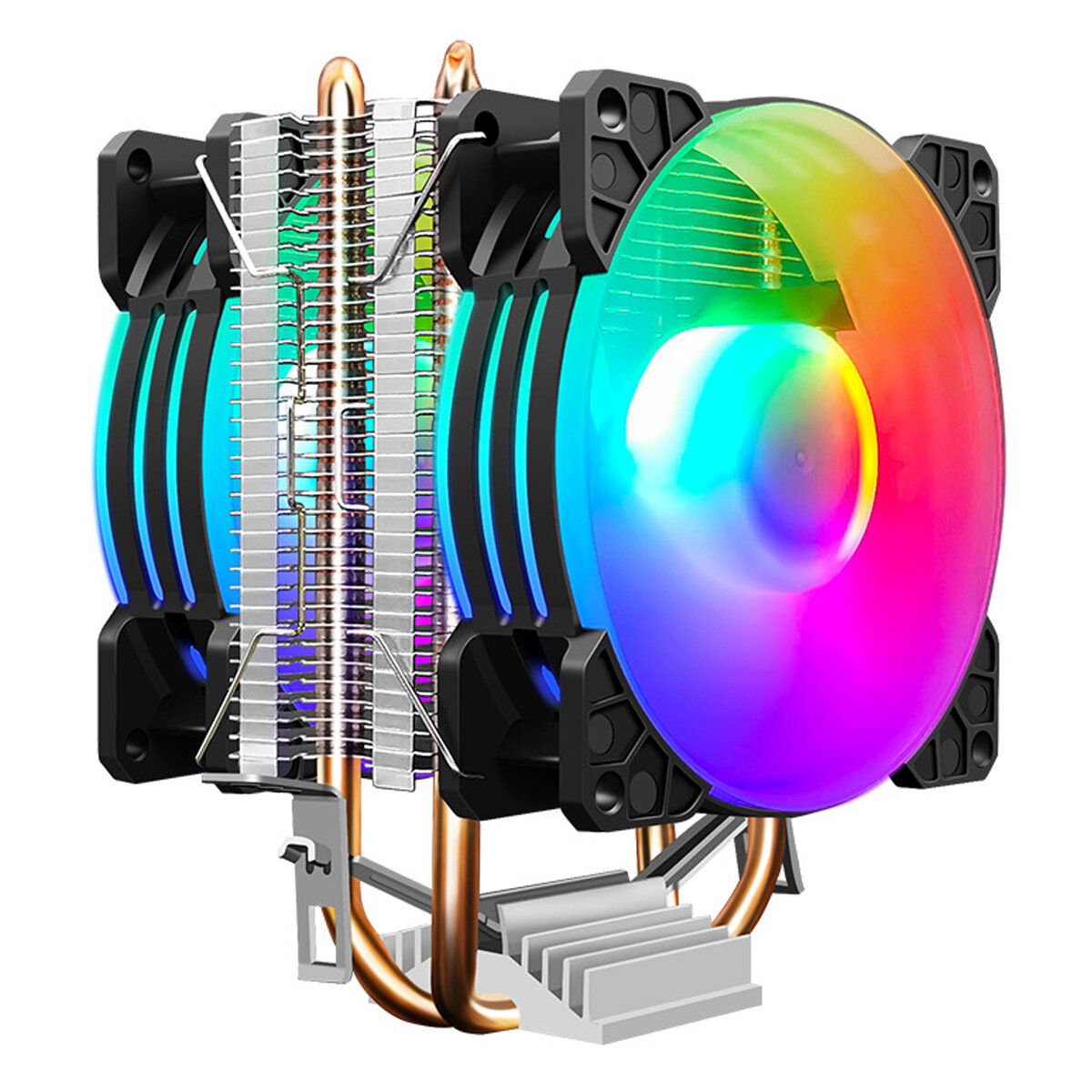 COOLMOON Frost P2 Dubbele koperen heatpipes CPU-koelventilator RGB-ventilator Ondersteuning Intel en