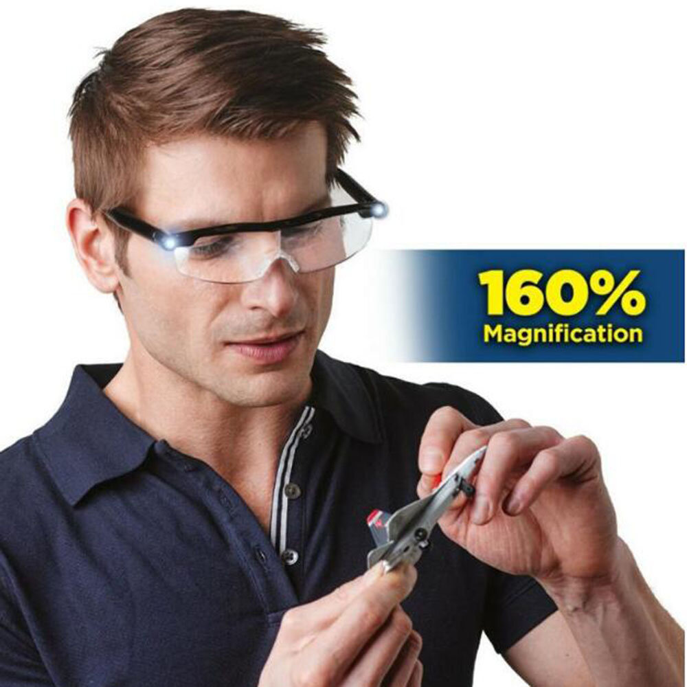 Картинка для 160% Очки С увеличением мощности Светодиодный Максом Очки мужчин очки для чтения увеличивая рукоделие Gafas Led