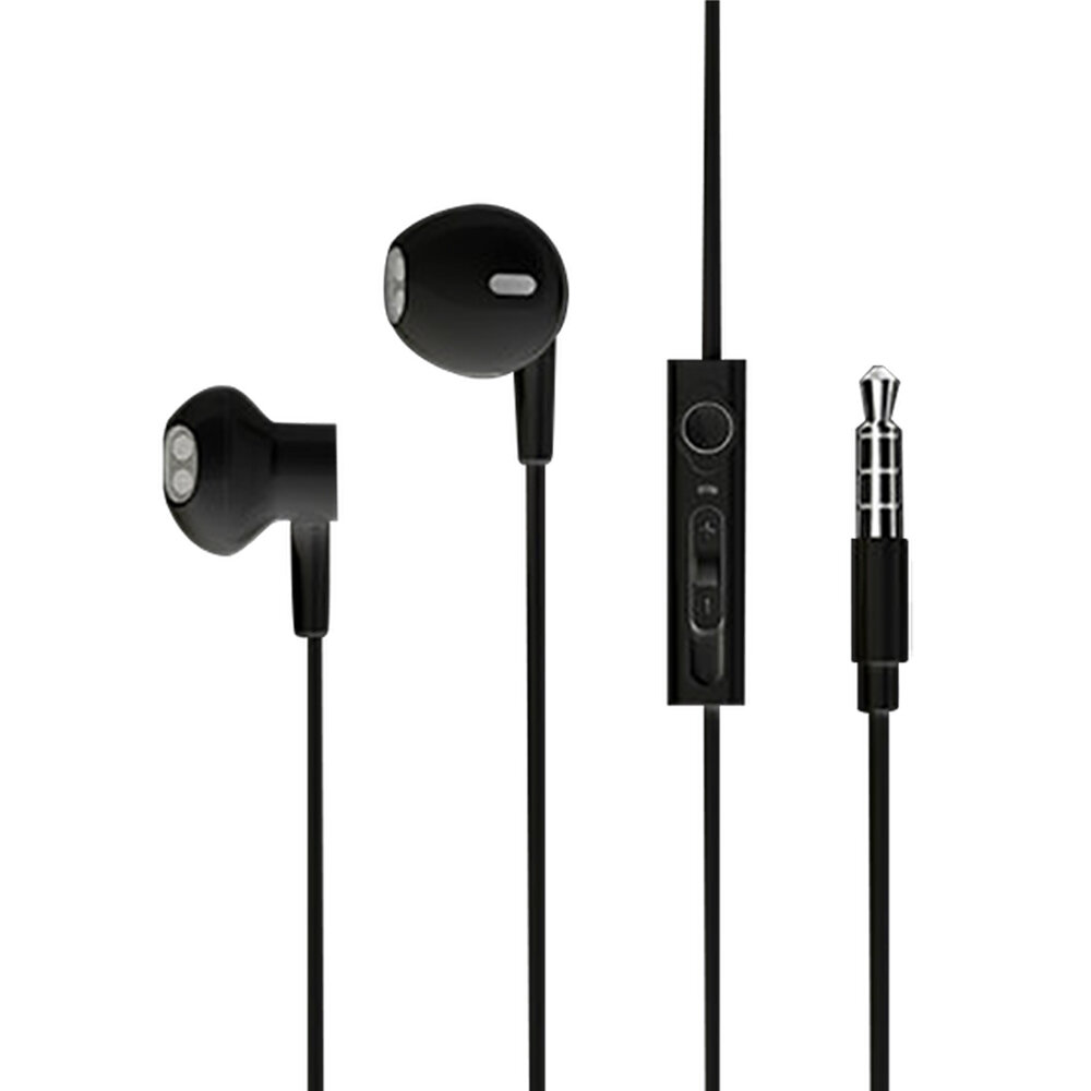 Lenovo QF310 3.5mm Wired Earphone Dynamic Dual Units Driver Bass Stereo Touch Control NDC Noise Cancelling HD Calls 12g Lightweight Sports Headset for Phone Tablet PC