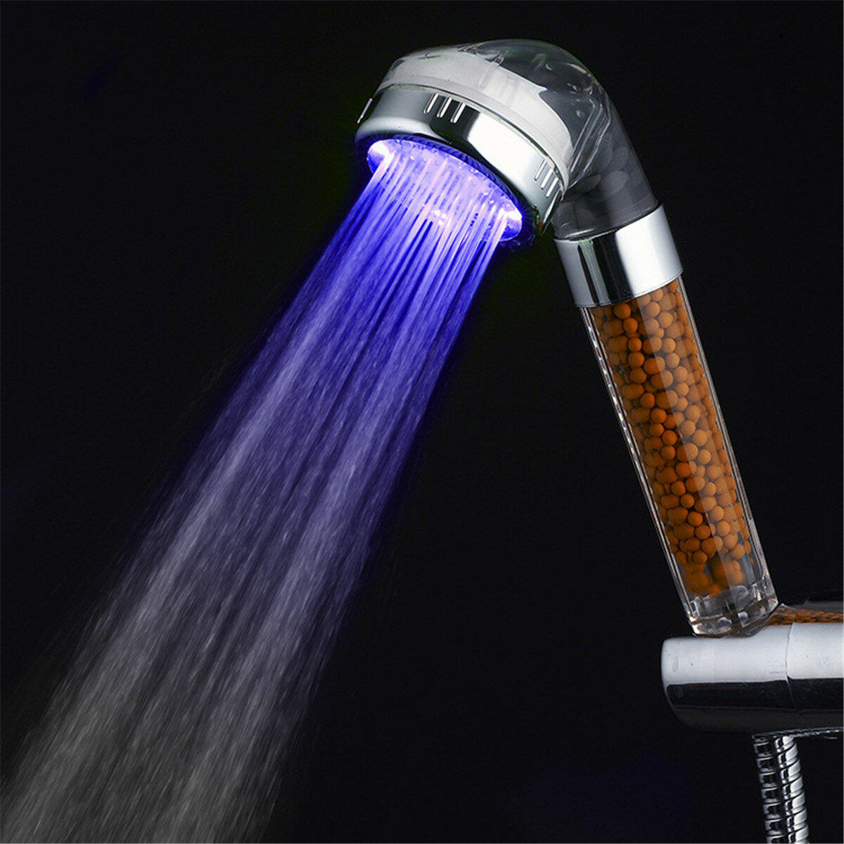 

7 Color Changing LED Anion Spa Shower Head Temperature Control Bathroom