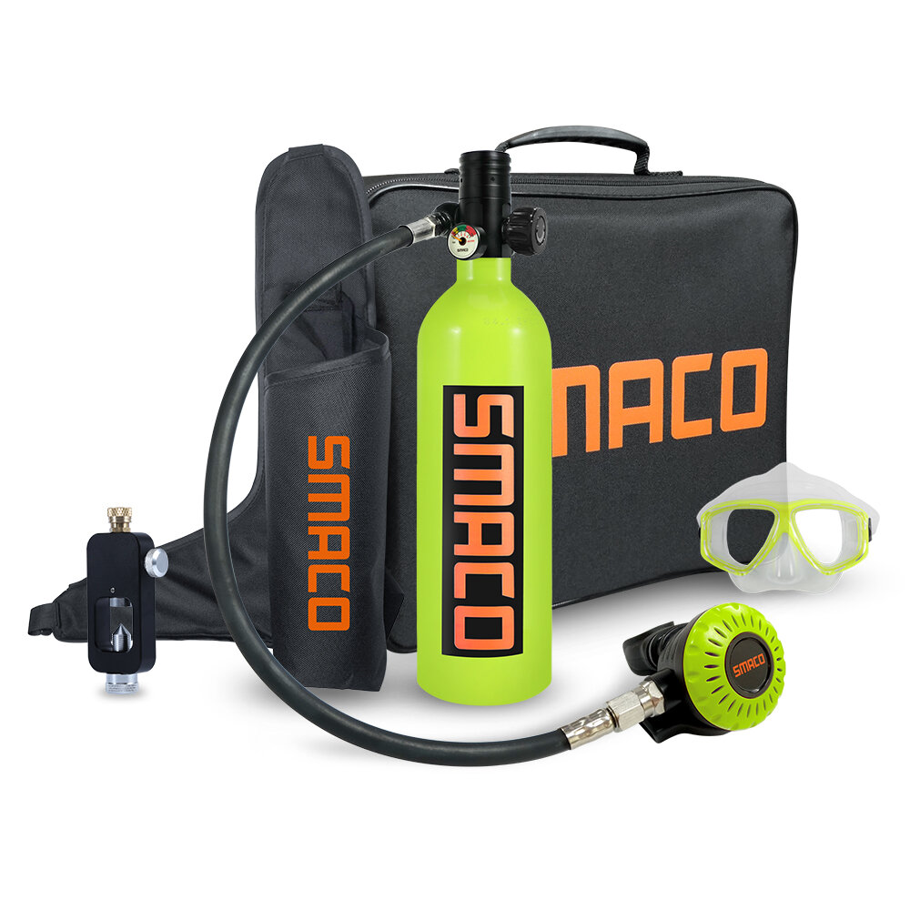 

[EU Direct] SMACO S400Plus 1L Scuba Diving Tank Oxygen Diving Cylinder Equipment Air Cylinder Underwater Diving Set Gree