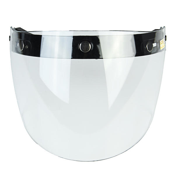 Flip Up Helmet Shield Lens Visor 3 Snap For Motor Helmet Helmet Clear Silver