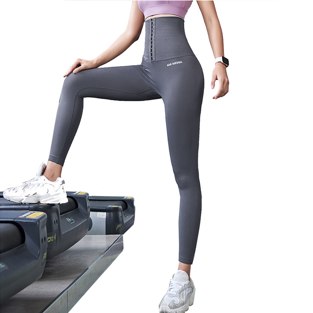 TENGOO Fitness Women Corset Hip Lift Postpartum High Waist Tights Yoga Pants Waisted Workout Legging