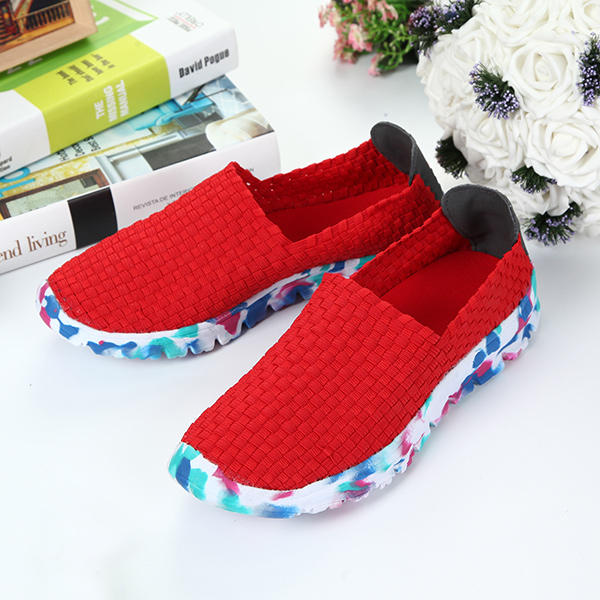 Us size 5-13 women hand-made knit shoes casual breathable comfortable ...