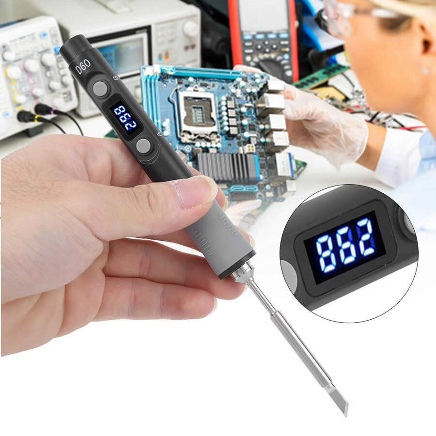 SQ-D60 60W digitaal soldeerboutstation DC12-24V Type-C Interface 100  -400  instelbare temperatuur
