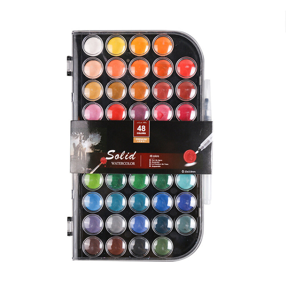 

48 Colors Watercolor Paint Set Professional Portable Travel Solid Pigment Watercolor Palette Painting Supplies Art Tool