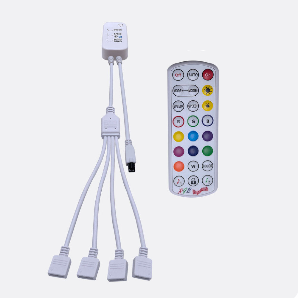 1 to 4 5V-24V Bluetooth Controller 24 Key Remote Control for RGB Music USB LED Strip Lights