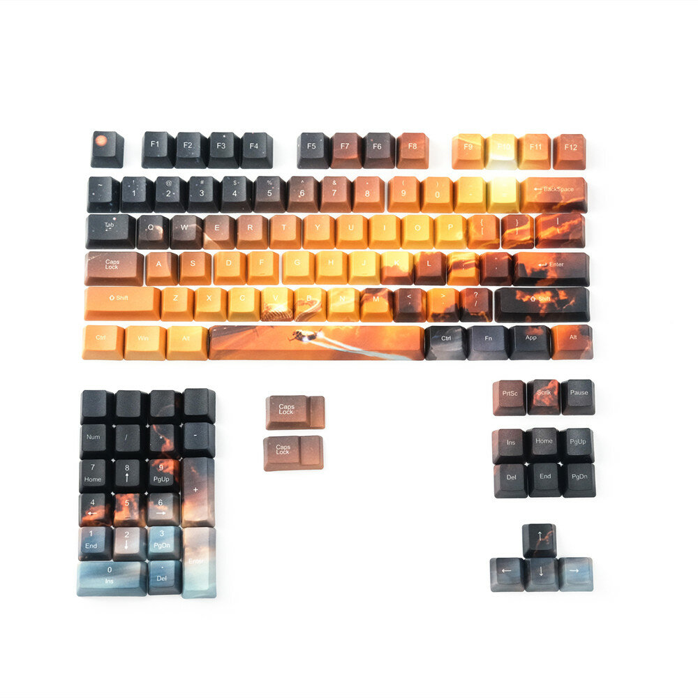

104 клавиши Saturn Keycap Set OEM Profile PBT пятисторонние сублимационные колпачки для Механический Клавиатура