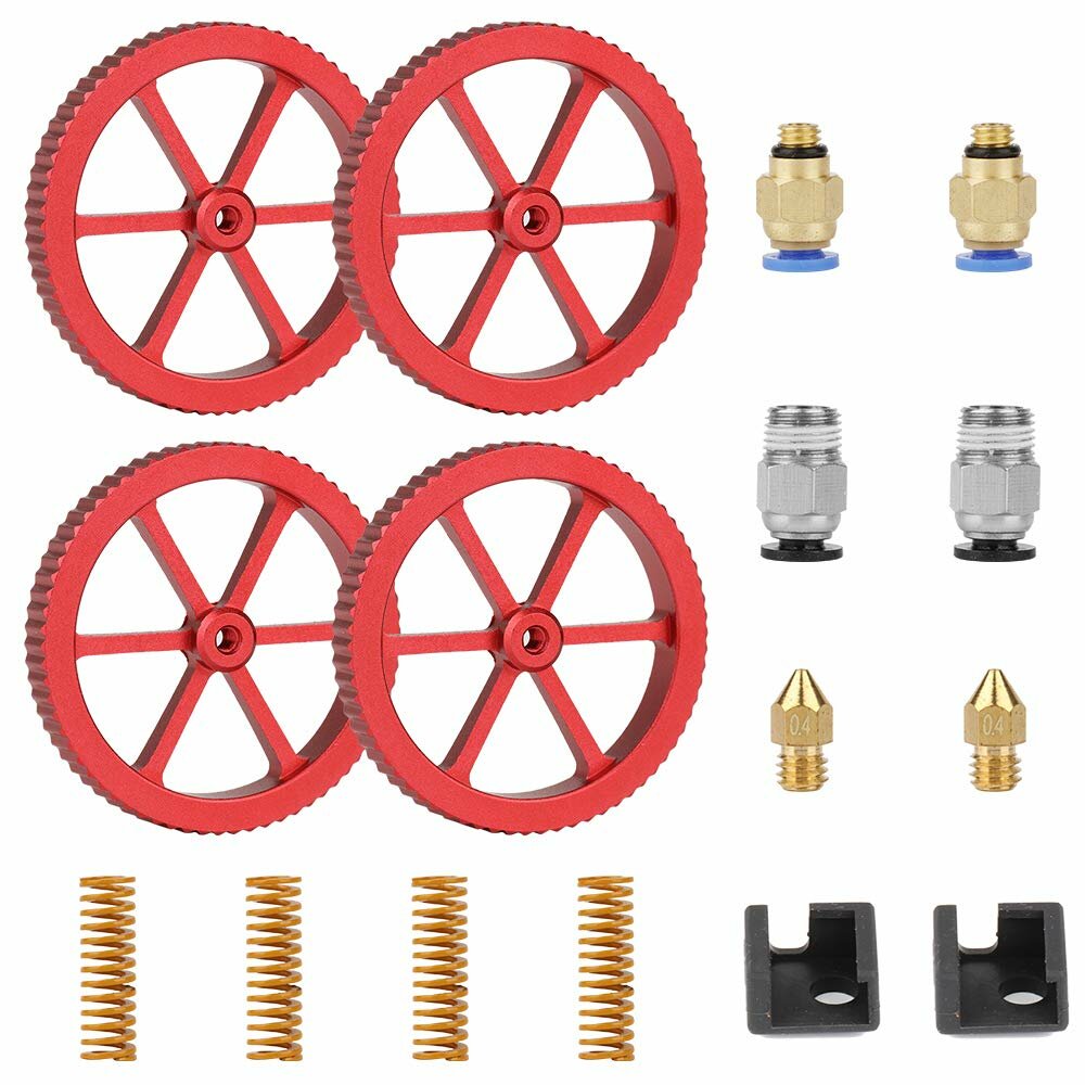 SIMAX3D? 4Pcs Aluminum Red Leveling Nut with Hot Bed Mold Spring Upgrade Accessories Kit for Ender 3