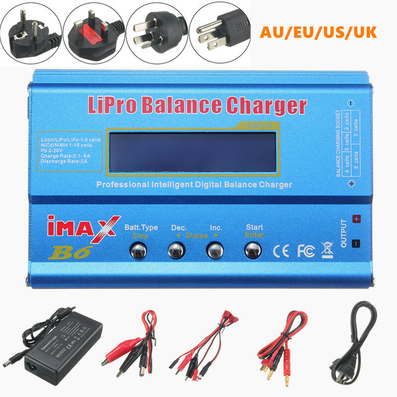 

iMAX B6 80W 6A Lipo Battery Balance Charger with Power Supply Adapter EU Plug