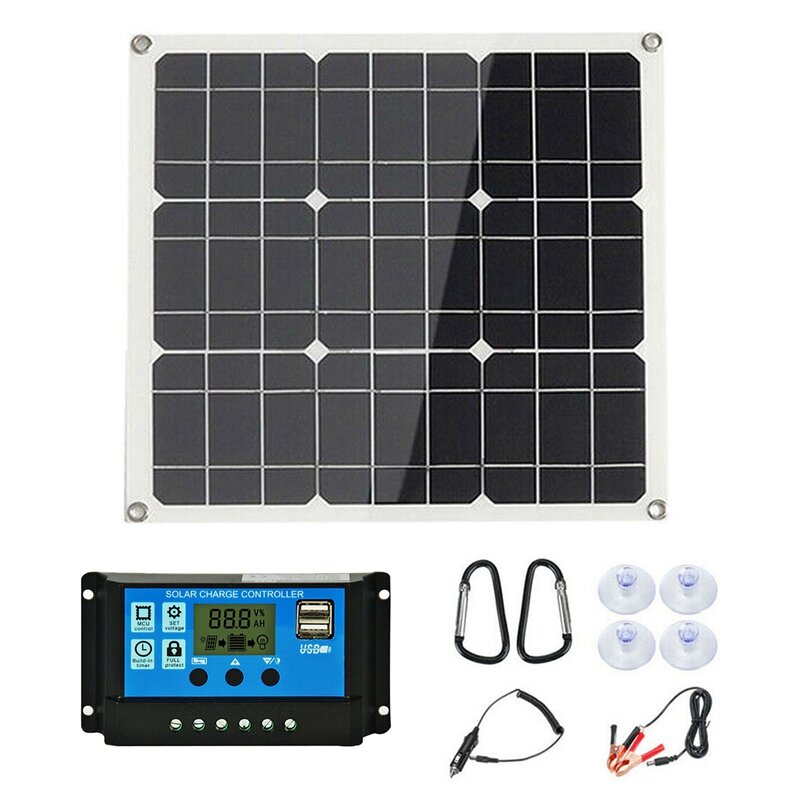 IPRee® 80W Güneş Paneli Monokristalin Güneş Şarj Taşınabilir Su Geçirmez Açık Güneş PV Panel Modülü Güneş Kontrol Cihazı ile