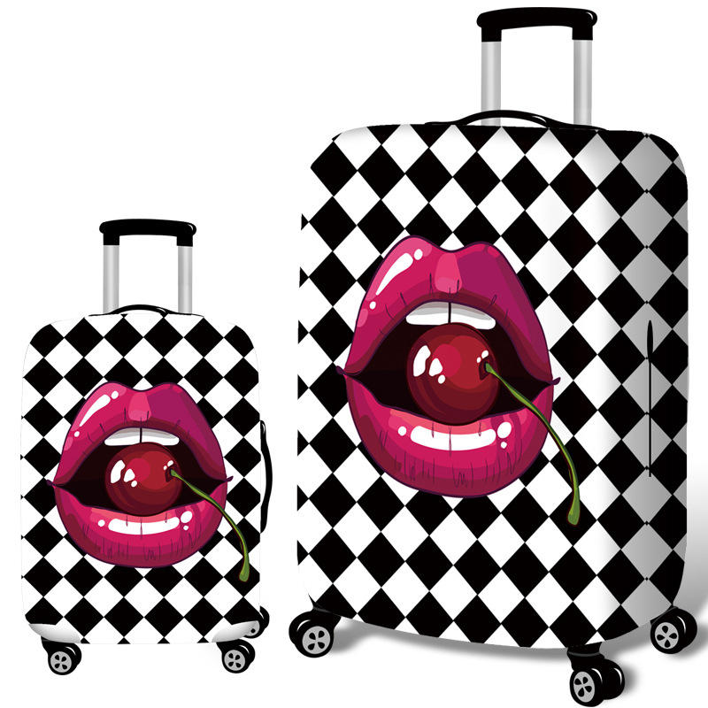 Honana Cherry Lips Elastic Luggage Cover Trolley Case Cover Durable Suitcase Protector 18-32 Inch