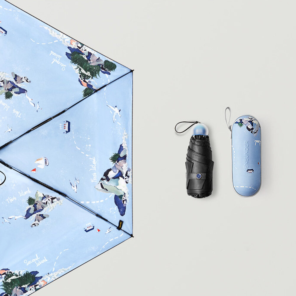 

Beneunder Mini Складной зонт от солнца и дождя LRC Винил 99% UV Защита 265 г Легкий карманный зонт