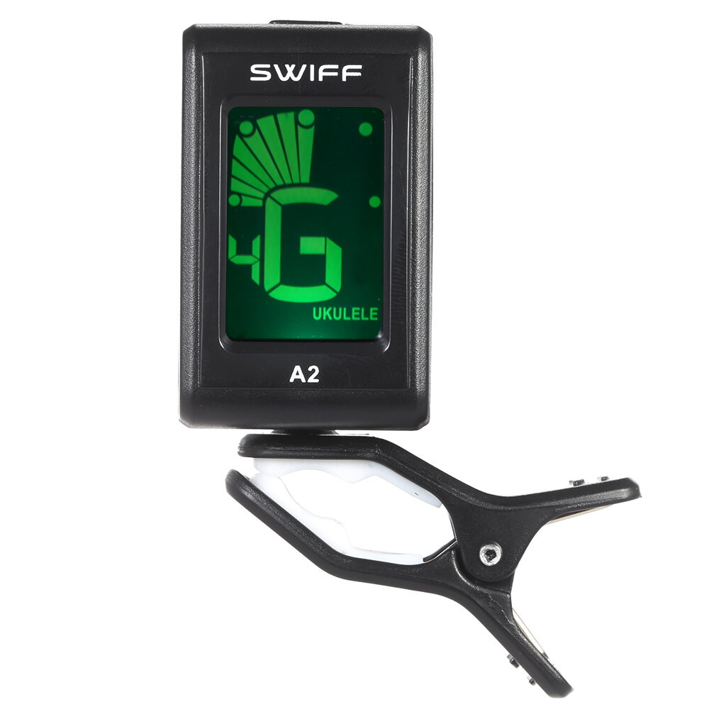 SWIFF A2 Mini Clip-On Automatische Digitale Tone Tuner LCD voor Akoestische Elektrische Gitaar Bas C