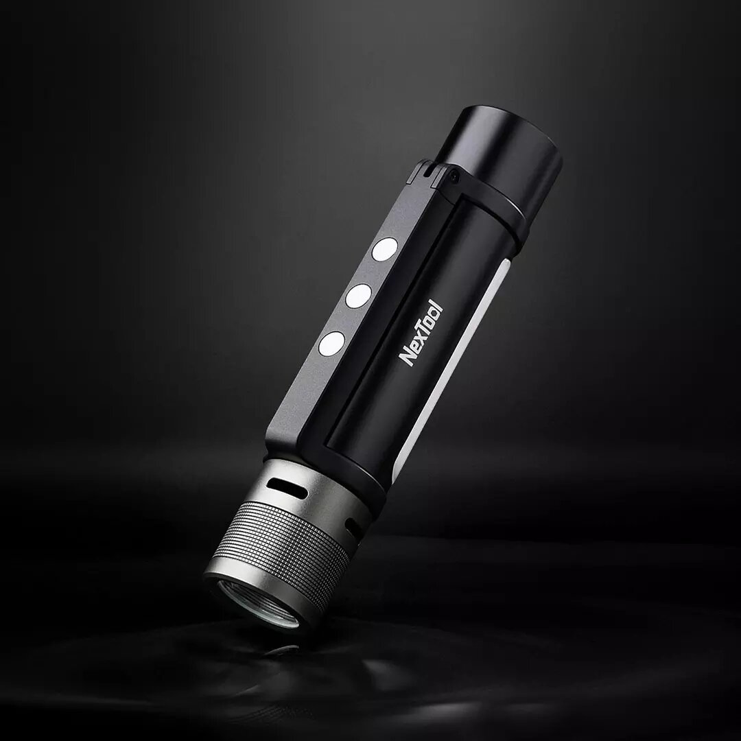NEXTOOL 6-in-1 1000lm Dual-light Zoomable Alarm Zaklamp USB-C Oplaadbare Mobiele Powerbank Magnetisch Camping Werklicht