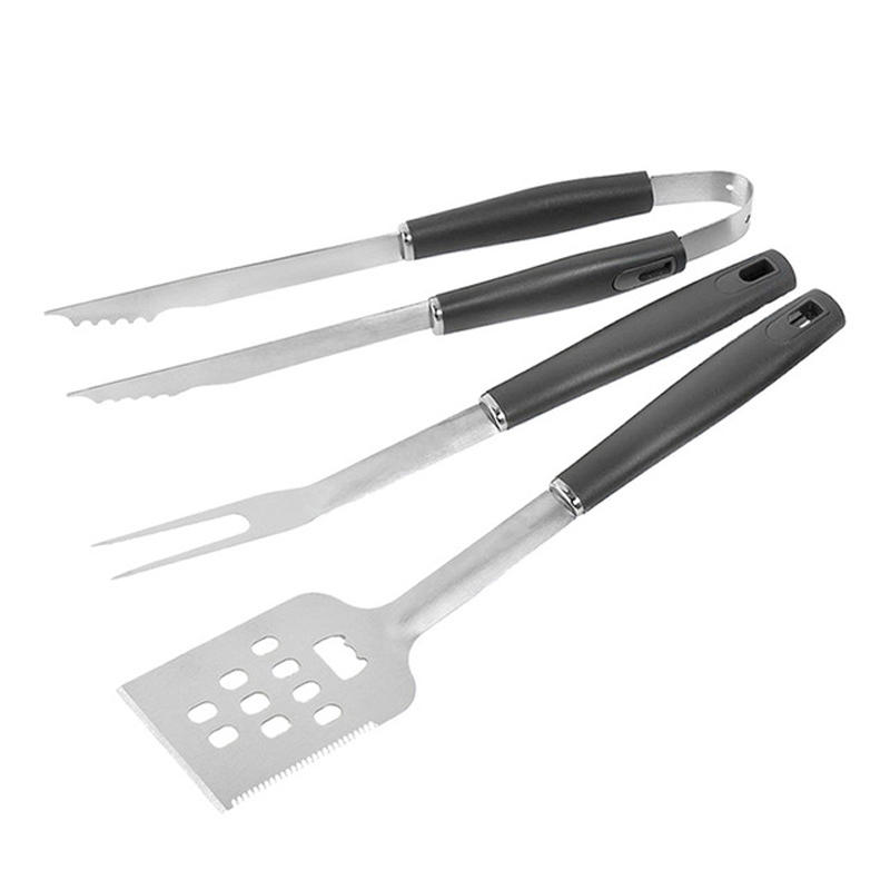 3Pcs/Set Stainless Steel Barbecue Tools BBQ Tong Fork Shovel Set Camping BBQ Grilling Tools Kit