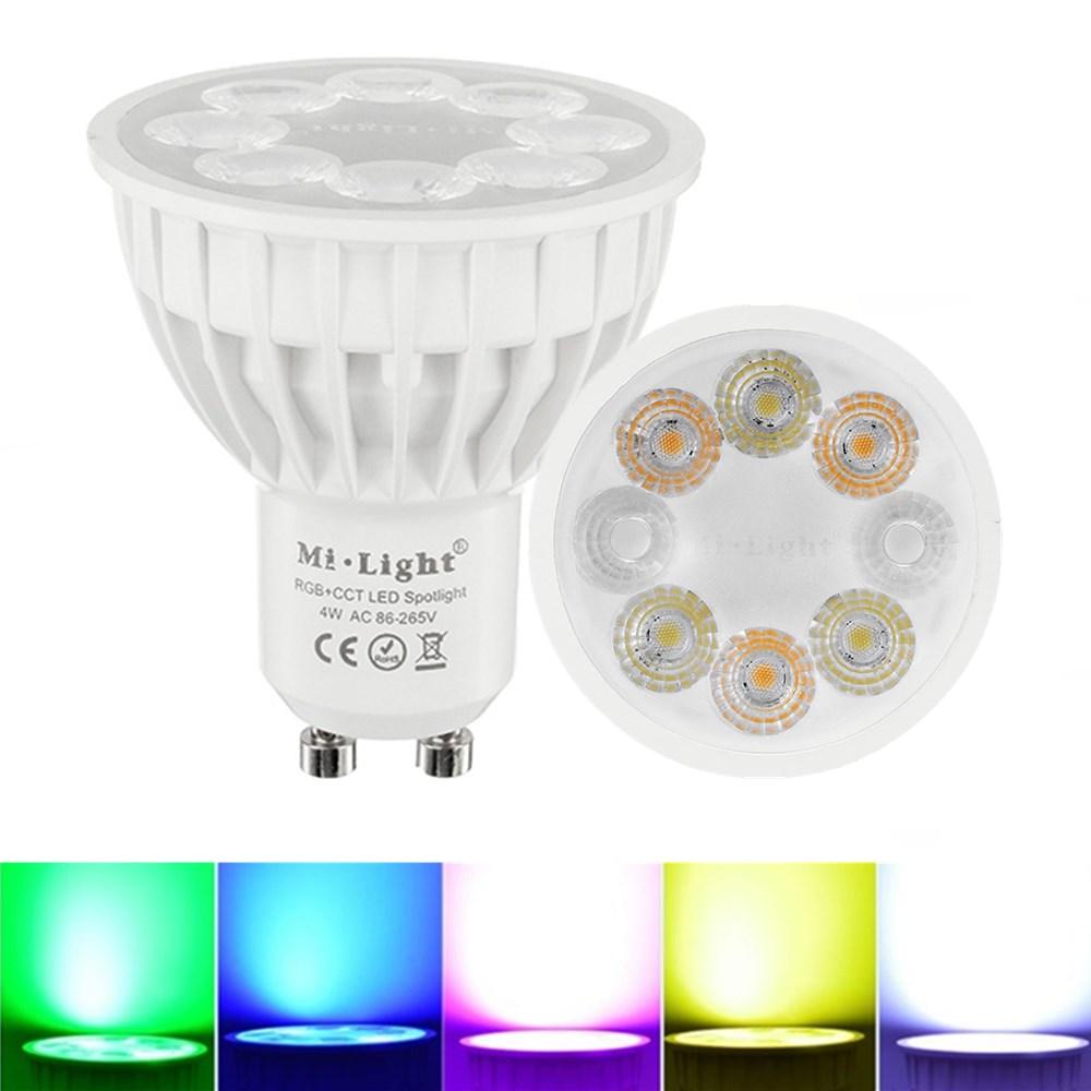 Dimbare GU10 4W Mi Licht 2.4G Draadloze RGBCCT LED Spot Lightt Lamp AC86-265V