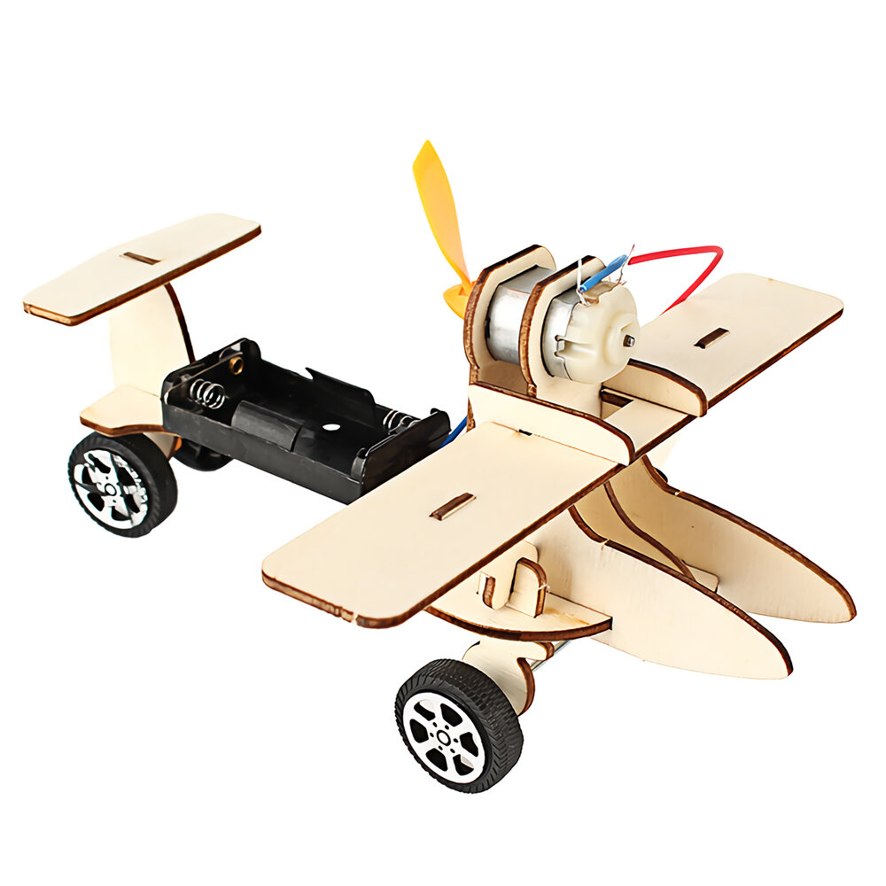 DIY elektrisch taxi?nde vliegtuigen Wetenschappelijke experimentele technologie Kinderspeelgoed Klei