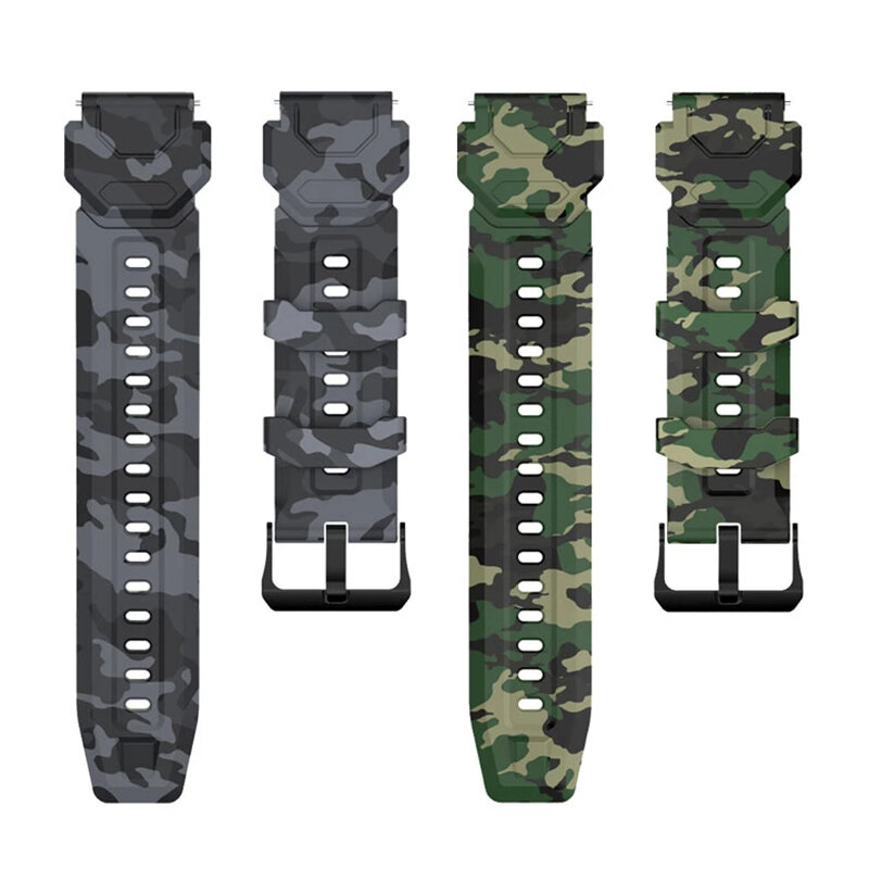 20mm Camouflage Siliconen Horlogeband Band Vervanging voor KOSPET TANK M1 "