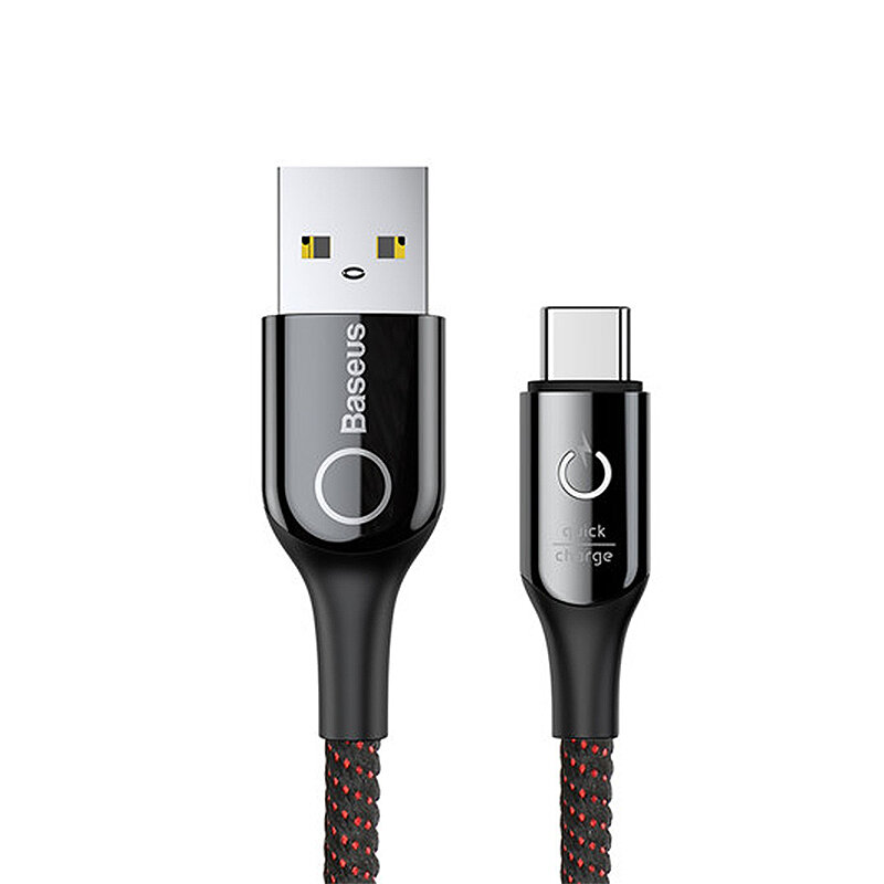 

Baseus 3A USB-A to Type-C Cable QC3.0 Fast Charging Data Transmission Polyester Braided Core Line 1M Long for Xiaomi Mi1