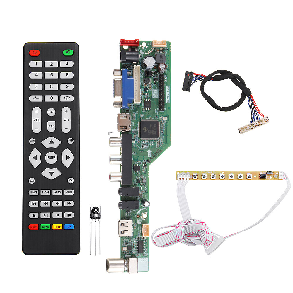 T.SK105A.03 Universele LCD LED TV Controller Driver Board TV/PC/VGA/HDMI/USB + 7 Key Button + 1ch 6b