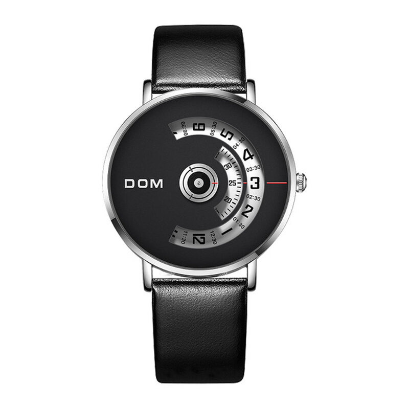 DOM M-1303 Fashion Men Watch Creative Dial 3ATM Waterproof Quartz Watch
