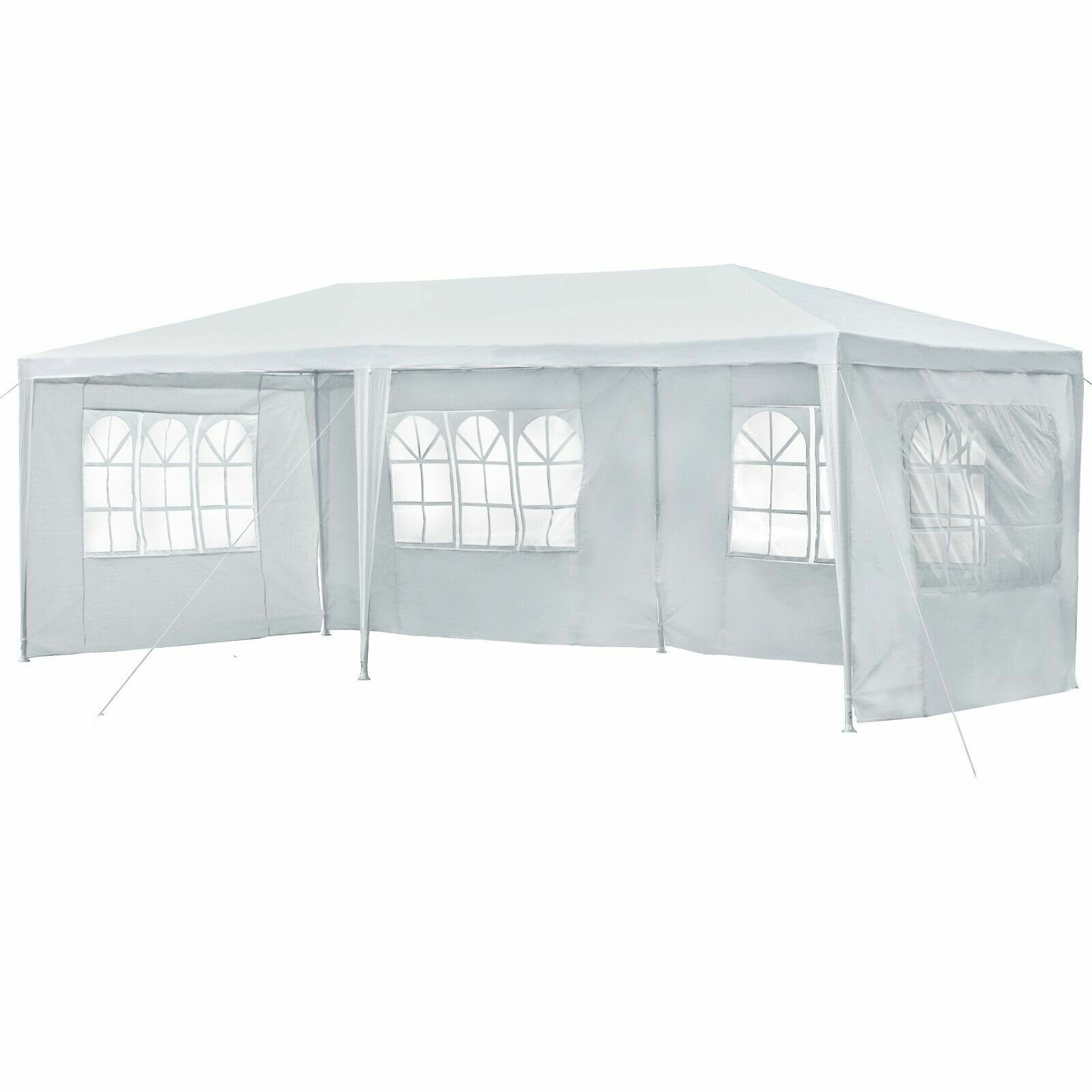 Paroi latérale de tente de 10x20 pieds, imperméable avec fenêtres, pour abri extérieur facile sans toit de tente de fête.
