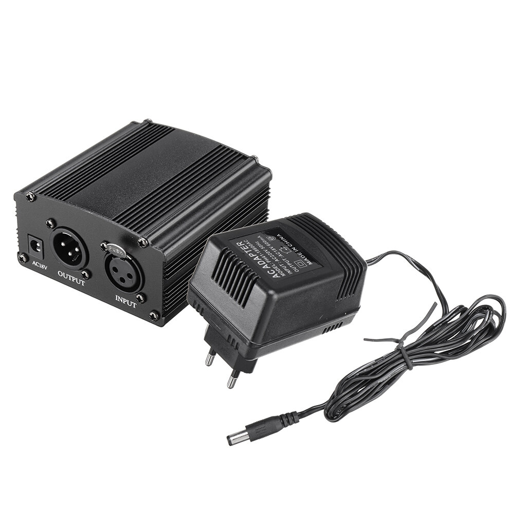 48V Phantom Power For BM 800 Condenser Microphone Studio Recording Karaoke Supply Equipment EU/US Plug Audio Adapter DC Power