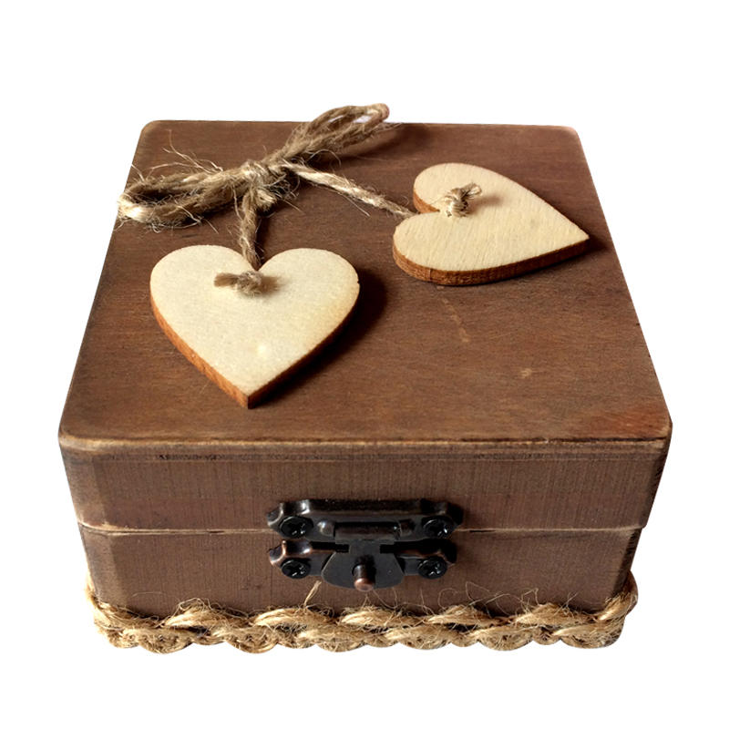 Rustieke bruiloft Gepersonaliseerde Ring Drager Box Loving Wedding Gift