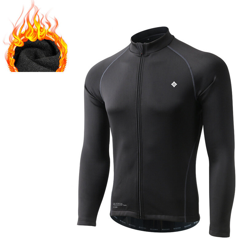 Jaqueta de ciclismo de inverno para homens, camisa de bicicleta MTB à prova de vento com forro polar refletivo, roupas esportivas respiráveis para mountain bike