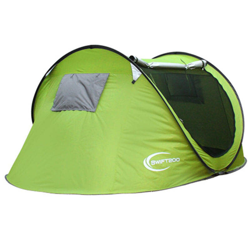 3-4 személyes kemping sátor, automatikus nyitás, vízálló, egyszintes napernyővel