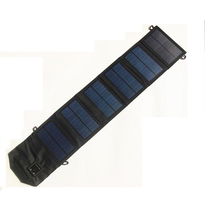 Carregadores solares USB de 5V 15W com 5 painéis solares dobráveis, célula solar portátil, carregador de bateria solar à prova d'água
